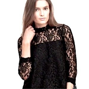 Abercrombie & Fitch Black Lace Mockneck Top